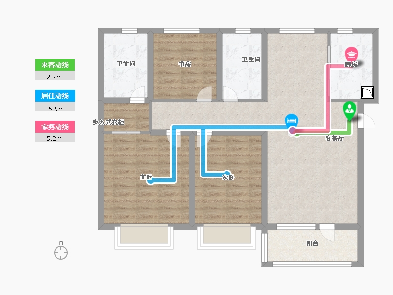 山东省-烟台市-融创迩海-88.99-户型库-动静线