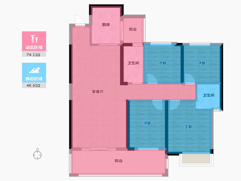 湖南省-衡阳市-东方国际-108.57-户型库-动静分区