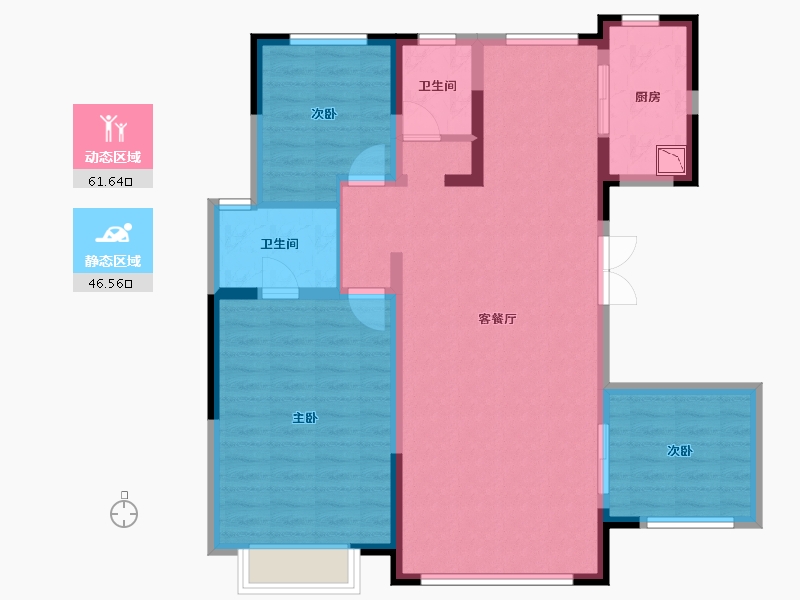 吉林省-长春市-金盛九里新城-97.19-户型库-动静分区