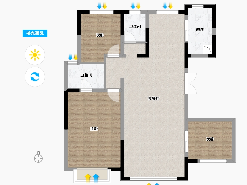 吉林省-长春市-金盛九里新城-97.19-户型库-采光通风