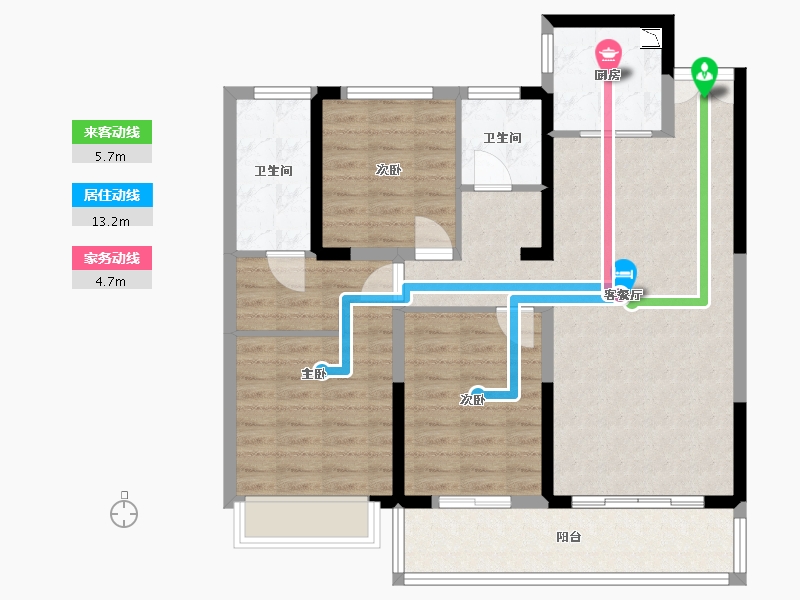 浙江省-金华市-苏溪印象-94.34-户型库-动静线