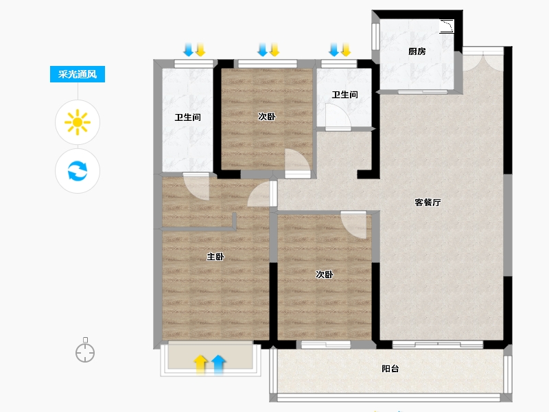 浙江省-金华市-苏溪印象-94.34-户型库-采光通风