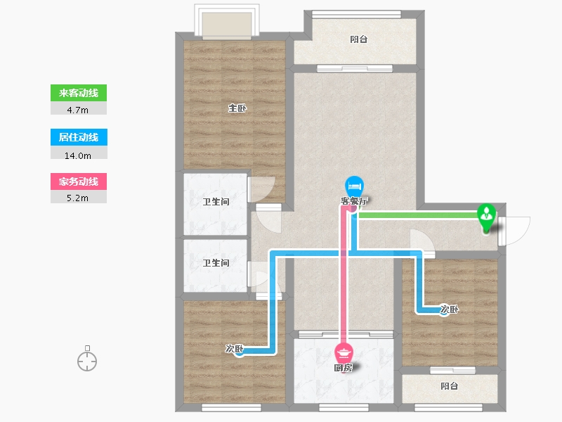 河北省-张家口市-剑桥春雨-90.00-户型库-动静线