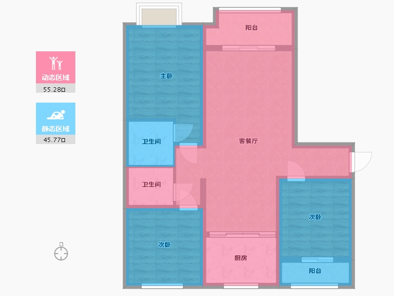 河北省-张家口市-剑桥春雨-90.00-户型库-动静分区