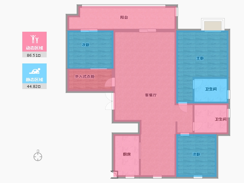 山东省-菏泽市-南湖名门-118.00-户型库-动静分区