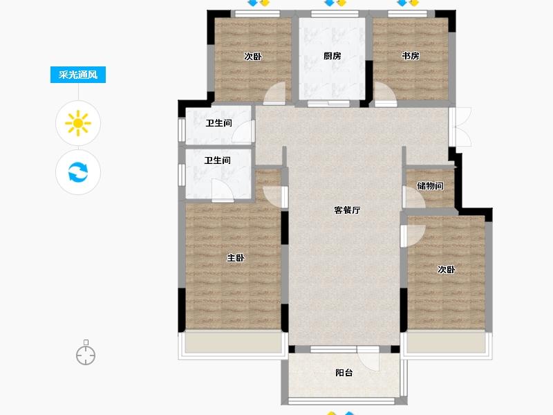 吉林省-长春市-金地名悦-107.24-户型库-采光通风