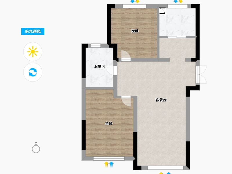 吉林省-长春市-金盛九里新城-59.99-户型库-采光通风