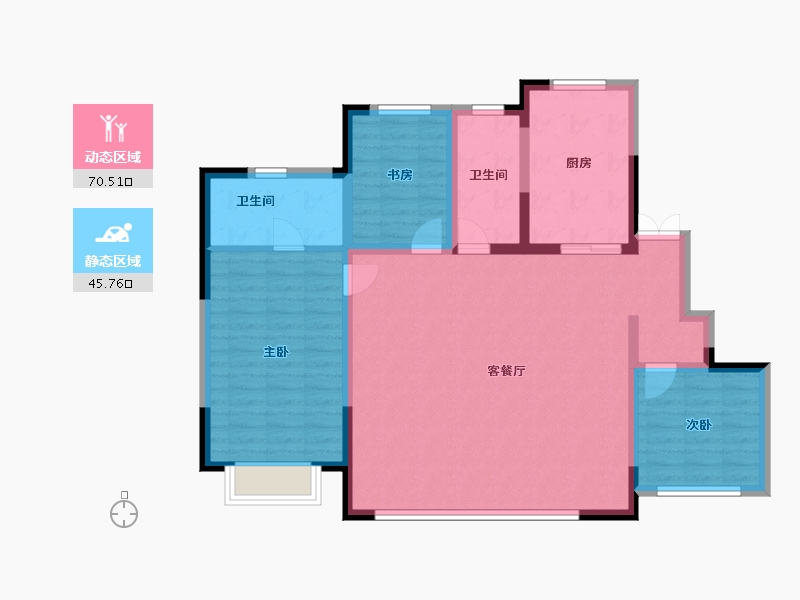 吉林省-长春市-金盛九里新城-105.01-户型库-动静分区