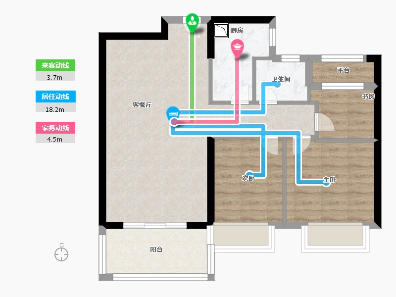 福建省-南平市-江南第一城御岭-64.99-户型库-动静线