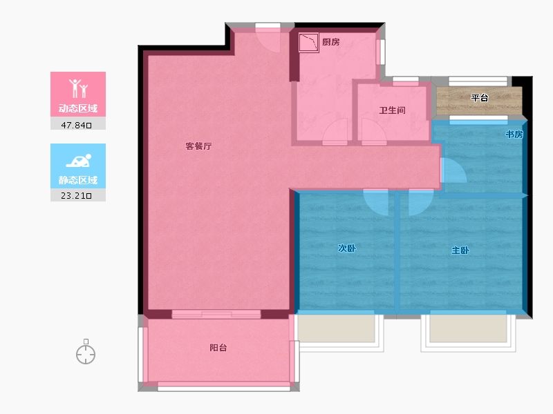 福建省-南平市-江南第一城御岭-64.99-户型库-动静分区