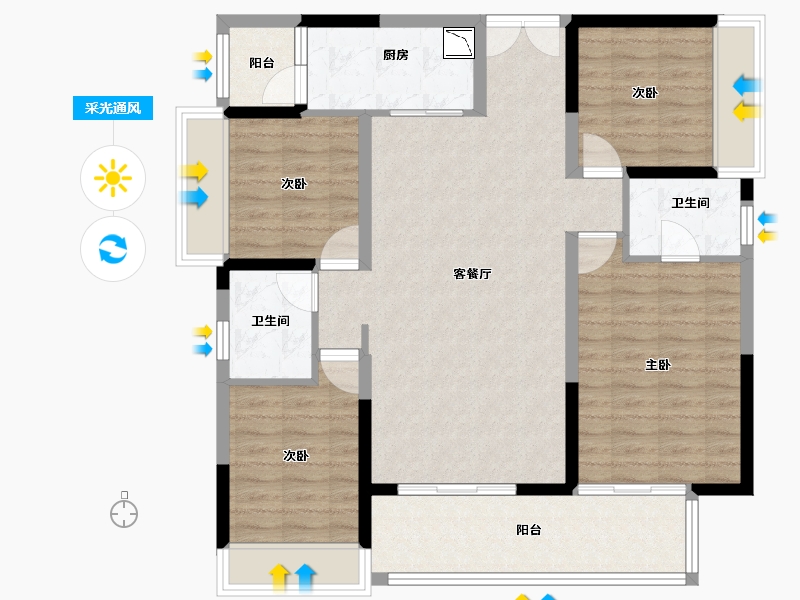 四川省-成都市-川发天府上城-104.05-户型库-采光通风