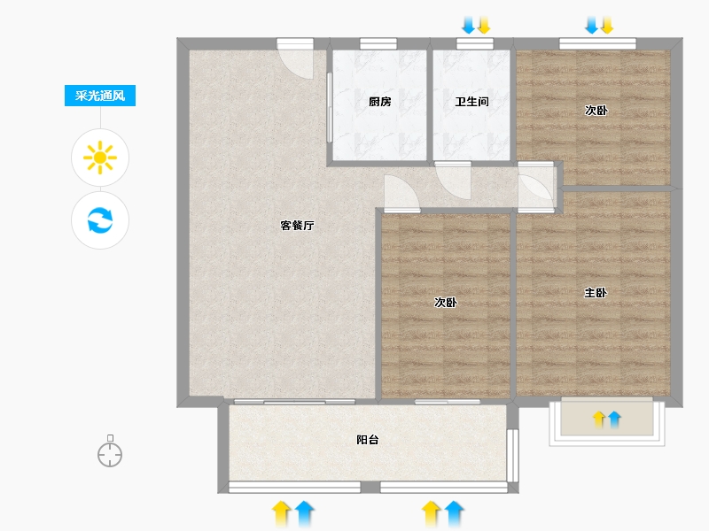 山东省-济南市-西江樾-87.00-户型库-采光通风