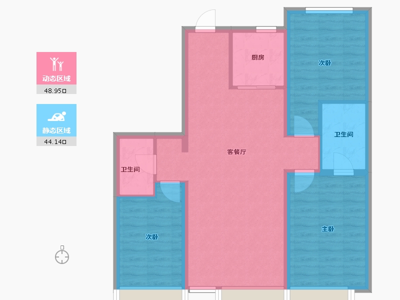 吉林省-长春市-万晟和府-83.49-户型库-动静分区