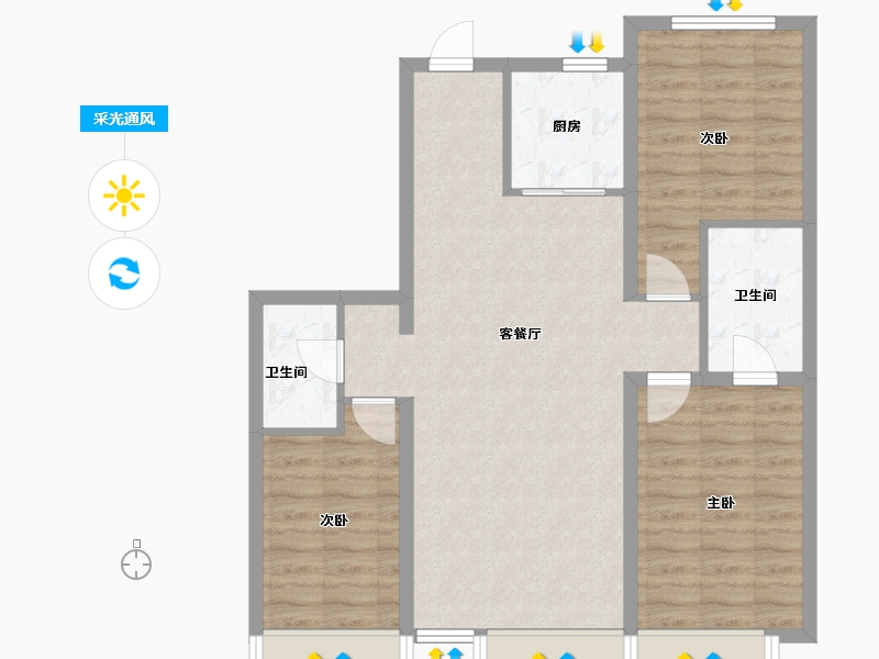 吉林省-长春市-万晟和府-83.49-户型库-采光通风