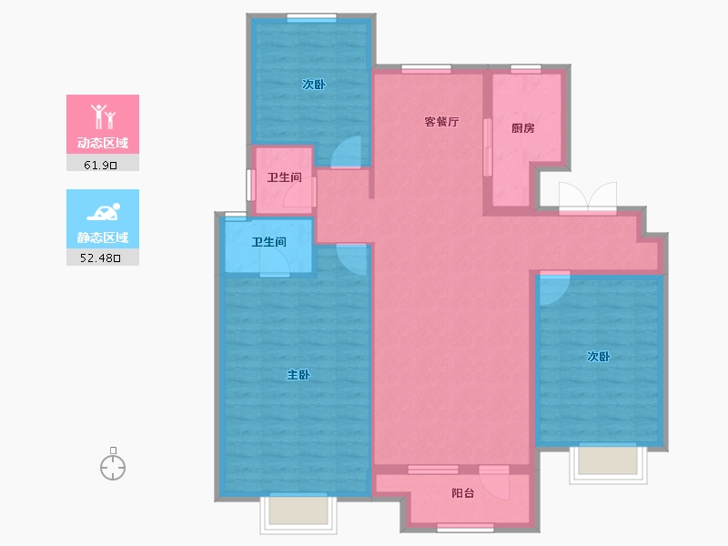 山东省-青岛市-鲁商蓝岸新城-103.44-户型库-动静分区