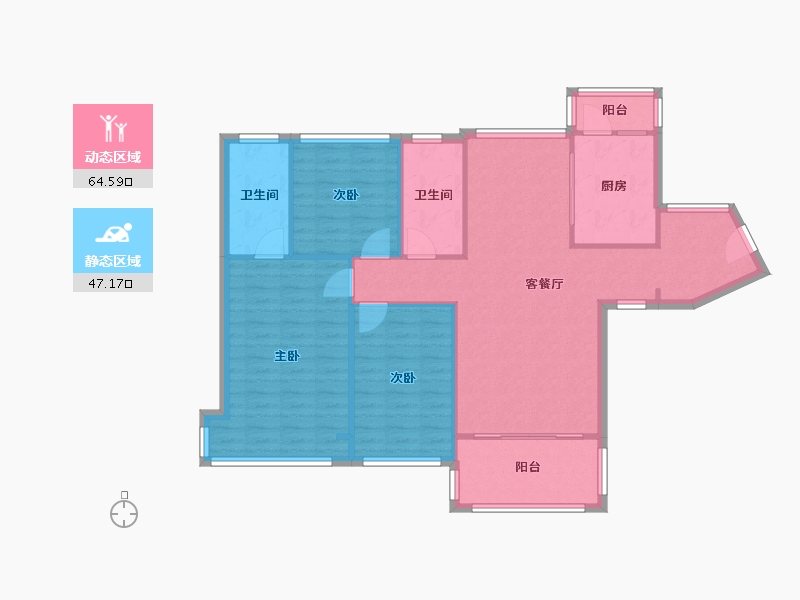 广东省-佛山市-鸿安御花园-102.15-户型库-动静分区