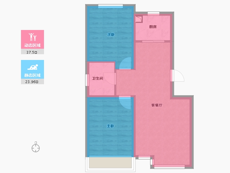 吉林省-长春市-万晟和府-54.48-户型库-动静分区