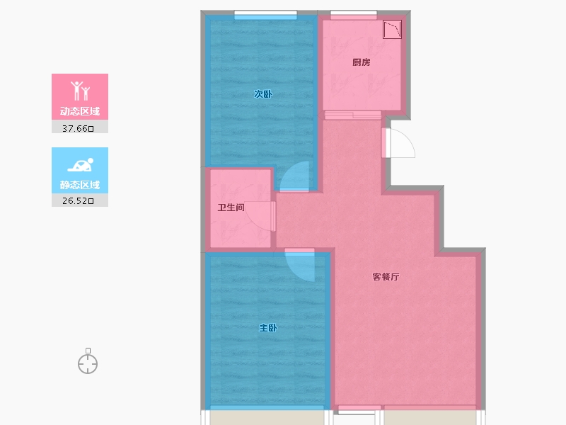 吉林省-长春市-万晟和府-56.77-户型库-动静分区