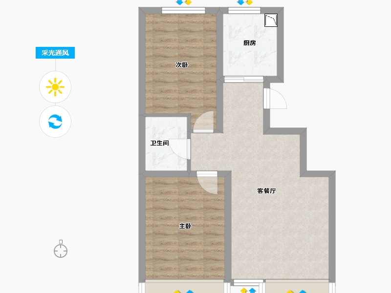 吉林省-长春市-万晟和府-56.77-户型库-采光通风