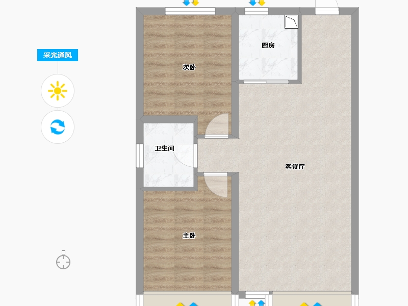 吉林省-长春市-万晟和府-61.28-户型库-采光通风