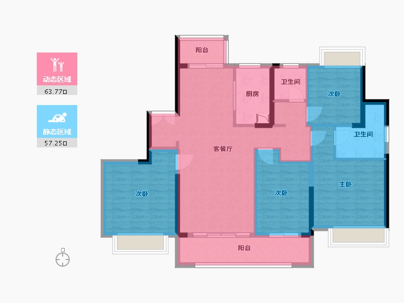 江苏省-常州市-时代天悦-108.54-户型库-动静分区