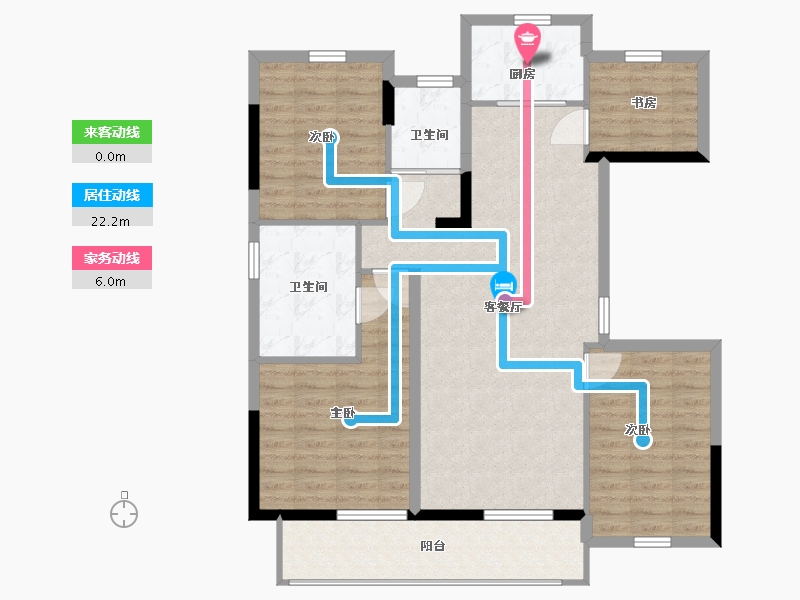 浙江省-宁波市-华景川溪上云庐-105.00-户型库-动静线