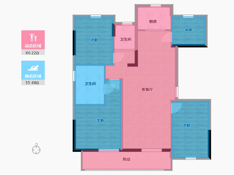 浙江省-宁波市-华景川溪上云庐-105.00-户型库-动静分区