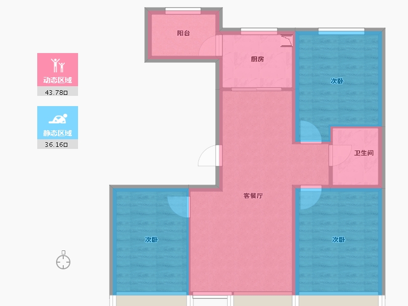 吉林省-长春市-万晟和府-71.11-户型库-动静分区