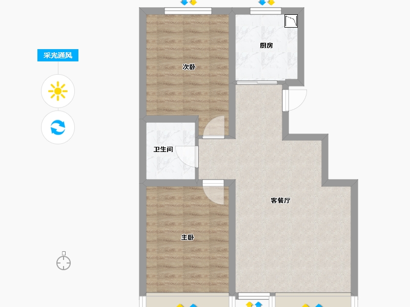 吉林省-长春市-万晟和府-61.86-户型库-采光通风