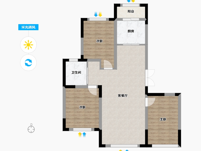 吉林省-长春市-智慧云谷新立华都-82.01-户型库-采光通风