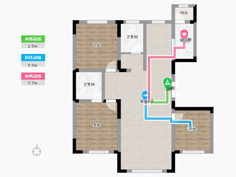 吉林省-长春市-智慧云谷新立华都-91.05-户型库-动静线