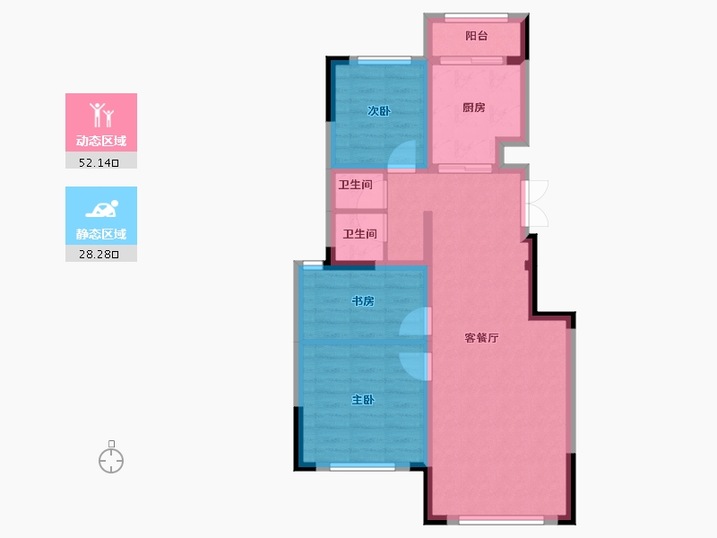 吉林省-长春市-智慧云谷新立华都-71.53-户型库-动静分区