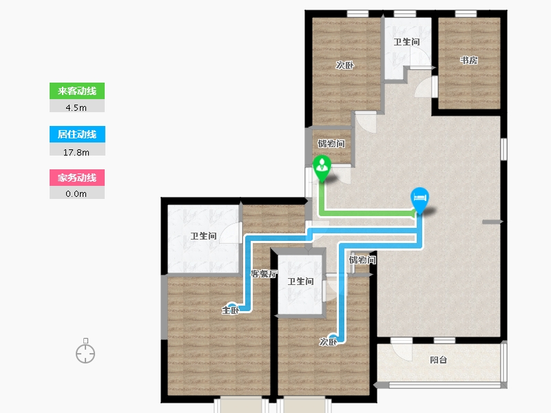 河北省-石家庄市-润德万科翡翠公园-121.85-户型库-动静线