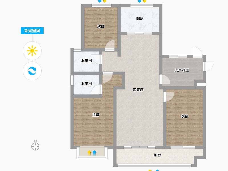 山东省-潍坊市-天骄一品-104.09-户型库-采光通风