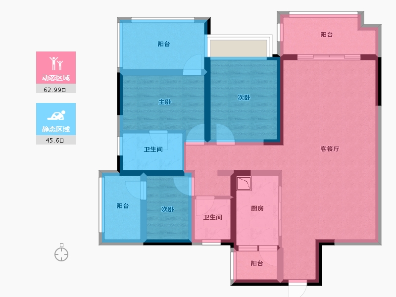 四川省-成都市-新希望锦悦北府-95.14-户型库-动静分区