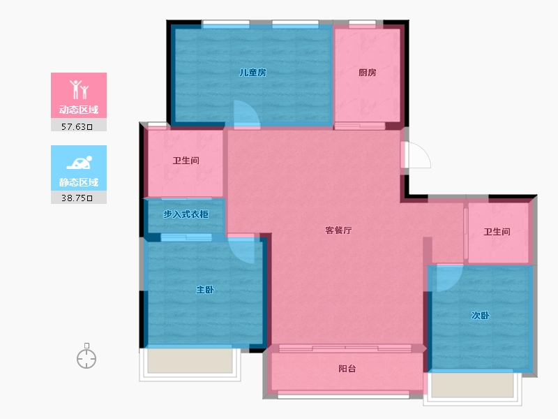 吉林省-长春市-大众置业理想城市-87.04-户型库-动静分区