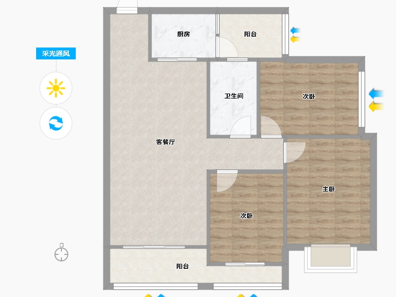 广西壮族自治区-北海市-泰和苑-84.40-户型库-采光通风