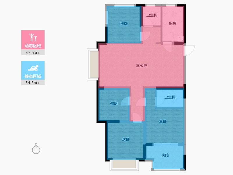 江苏省-无锡市-长泰国际社区-90.00-户型库-动静分区