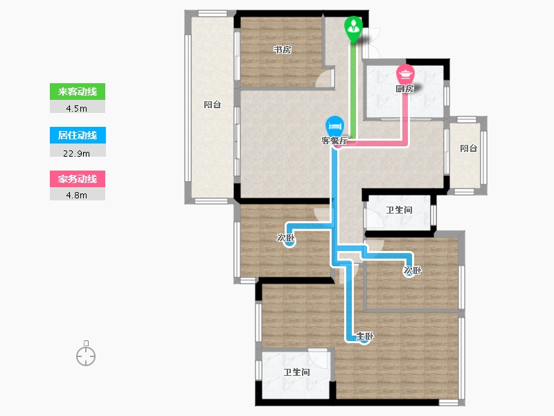 广西壮族自治区-南宁市-南宁绿地城-130.65-户型库-动静线