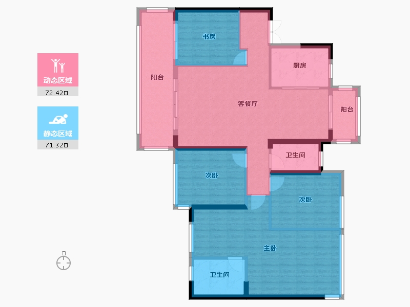 广西壮族自治区-南宁市-南宁绿地城-130.65-户型库-动静分区