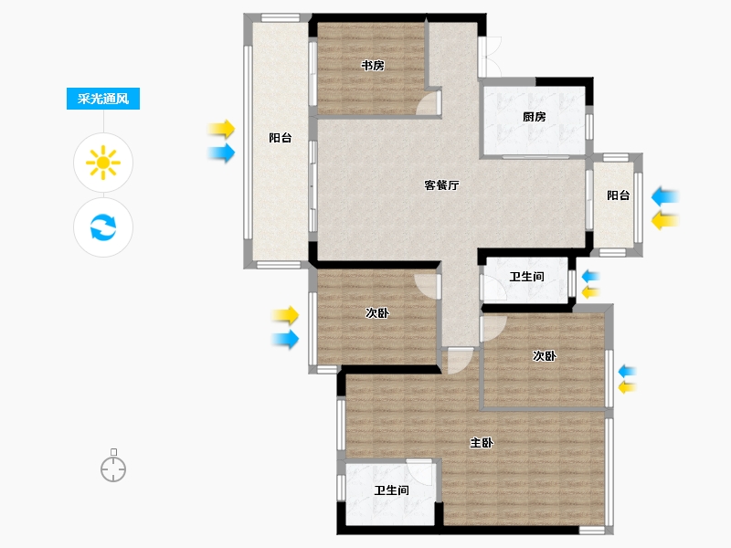 广西壮族自治区-南宁市-南宁绿地城-130.65-户型库-采光通风