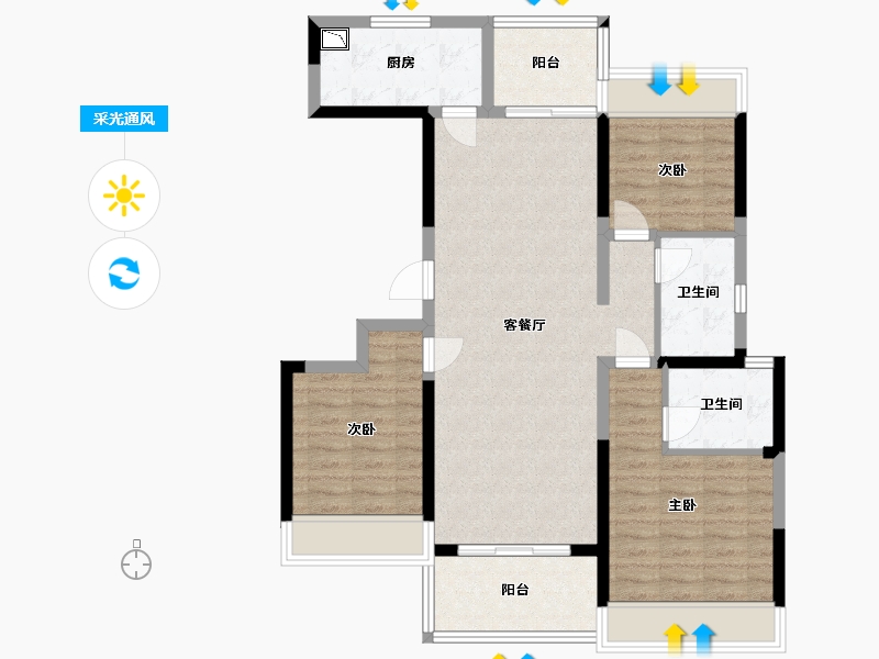 海南省-海口市-大华-92.00-户型库-采光通风