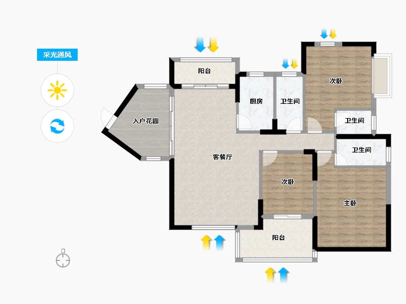 广东省-阳江市-尚品珑湾-113.49-户型库-采光通风