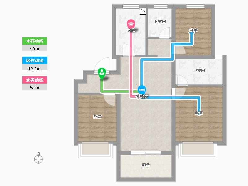 上海-上海市-十里江湾-72.28-户型库-动静线