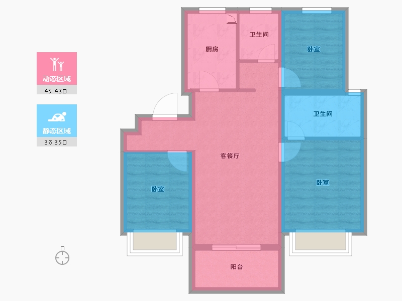 上海-上海市-十里江湾-72.28-户型库-动静分区