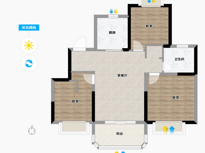 上海-上海市-海�h�u邸-79.59-户型库-采光通风