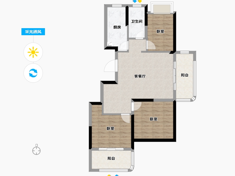 上海-上海市-海�h�u邸-78.87-户型库-采光通风