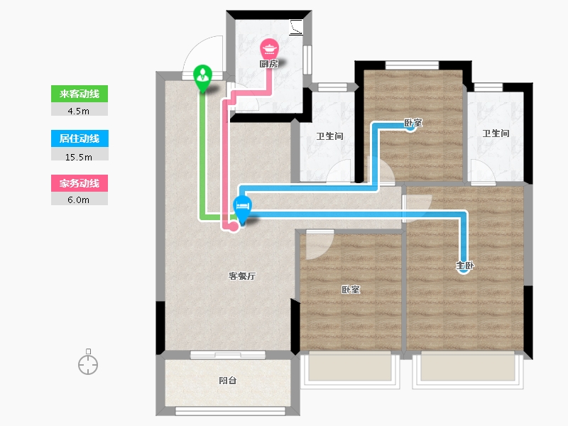 上海-上海市-龙光・玖悦华府-81.60-户型库-动静线