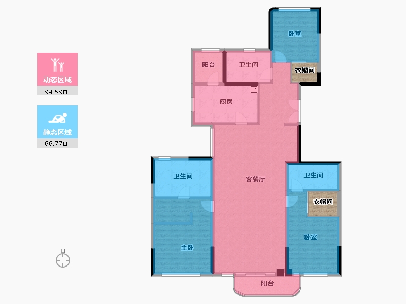 上海-上海市-凯德星贸邸-152.36-户型库-动静分区