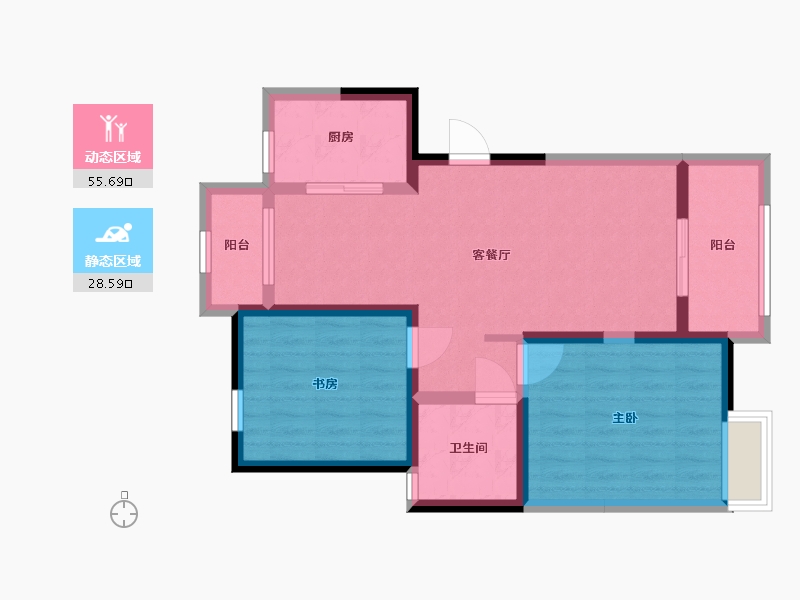 江苏省-苏州市-唯锦苑-75.00-户型库-动静分区